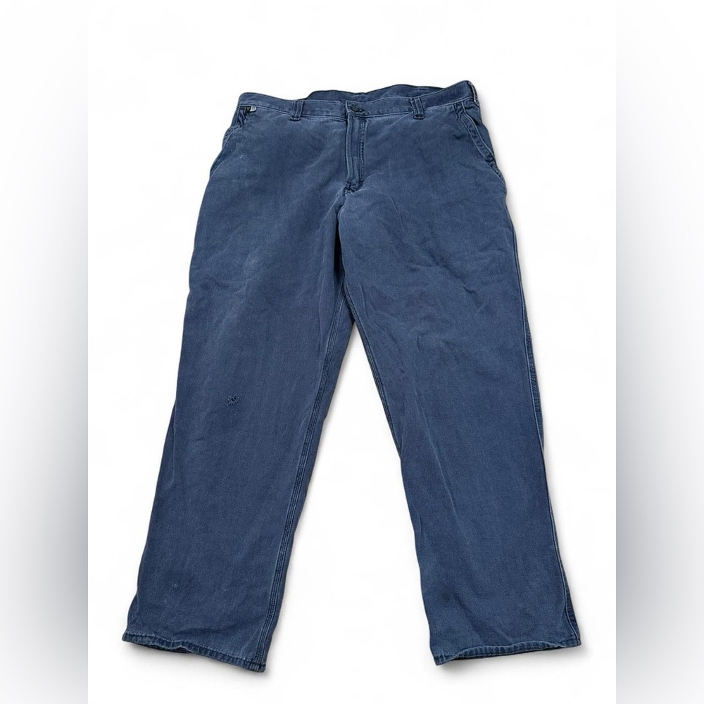 Carhartt Men’s Blue Flame Resistant FR Dungaree Relaxed Fit Pants Size 39.5x29.5